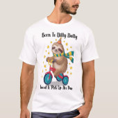 だらだら生まれのナマケモノ Tシャツ (正面)