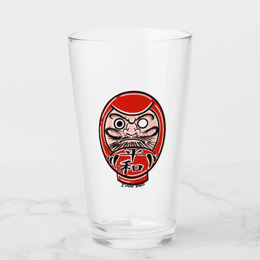 だるまひな形地ビールピントガラス タンブラーグラス (正面)