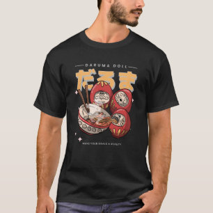 だるまラーメンスープ食べ物 – ラーメン Tシャツ