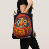 だるま人形のア日本のクリル芸術 トートバッグ (クローズアップ)