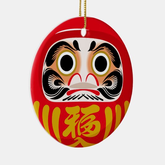 だるま伝統的日本の人形 セラミックオーナメント (右)