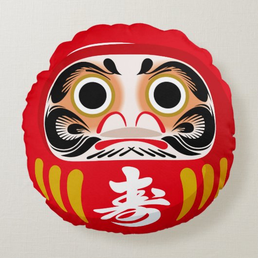だるま伝統的日本の人形 ラウンドクッション (正面)
