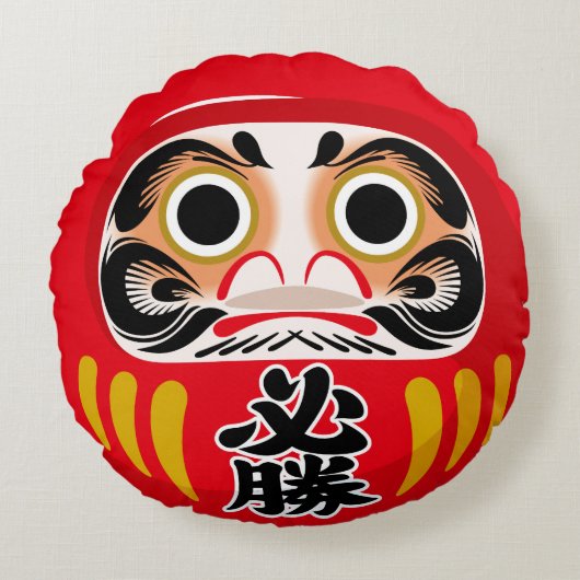 だるま伝統的日本の人形 ラウンドクッション (正面)