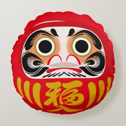 だるま伝統的日本の人形 ラウンドクッション (正面)