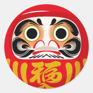 だるま伝統的日本の人形 ラウンドシール