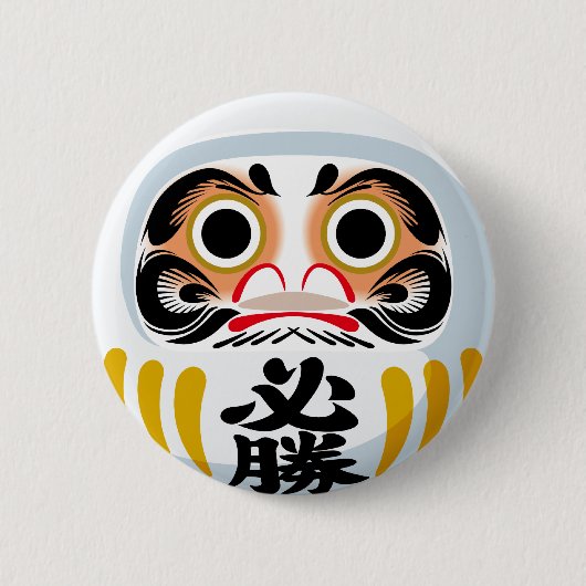 だるま伝統的日本の人形 缶バッジ (正面)