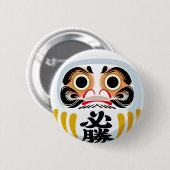 だるま伝統的日本の人形 缶バッジ (正面&裏面)