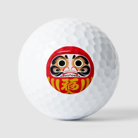 だるま(伝統的な日本の縁起物) ゴルフボール (正面)