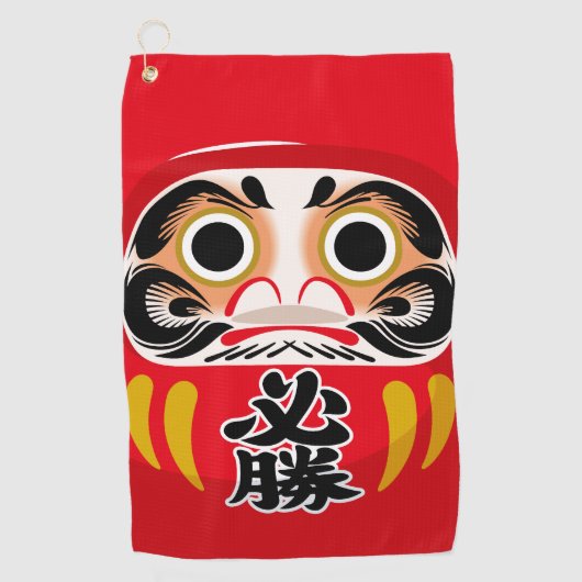 だるま(日本の伝統的なお守り) ゴルフタオル (正面)