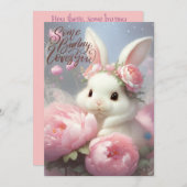 だれかうさぎがあなたを愛してるイースター フラット ホリデー カード (正面/裏面)