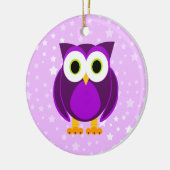 だれか。 夫人Purple Owl Star Background セラミックオーナメント (左)