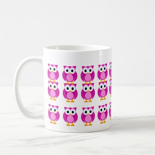 だれか。 Owl Cartoon Mug夫人 コーヒーマグカップ (左)