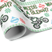 だれがそりのDirtbikeの競争のクリスマスのセーターを必要とするか ラッピングペーパー (ロールコーナー)