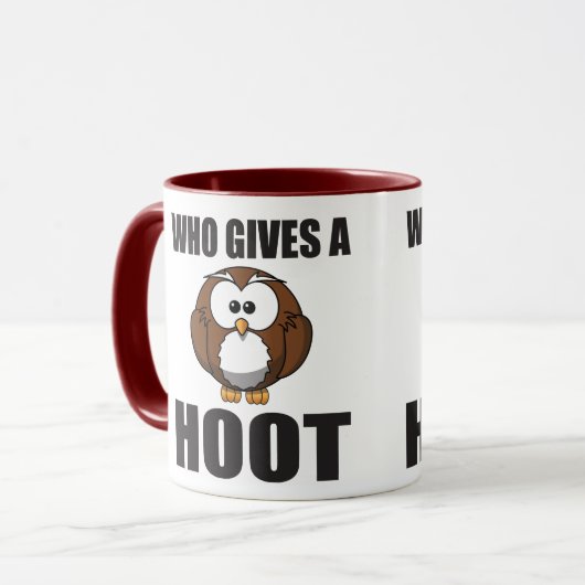 だれがやじり声フクロウのしゃれを与えるか マグカップ (正面左)