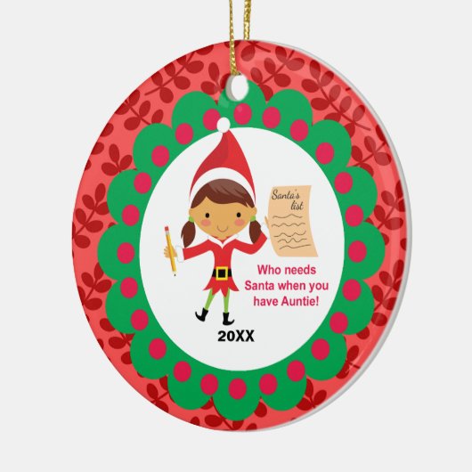 だれがサンタの伯母さんを必要とするかChristmas Ornament セラミックオーナメント (左)