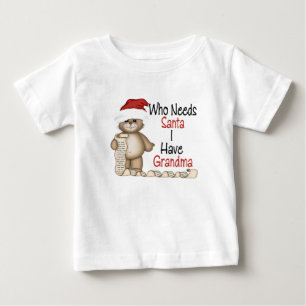 だれがサンタの祖母を必要とするかおもしろい ベビーTシャツ
