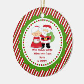 だれがサンタを必要とするか。 ナナ及びPoppaのクリスマス セラミックオーナメント (左)