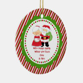 だれがサンタを必要とするか。 Oma及びOpaの祖父のクリスマス セラミックオーナメント (右)