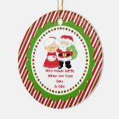だれがサンタを必要とするか。 Oma及びOpaの祖父のクリスマス セラミックオーナメント (左)
