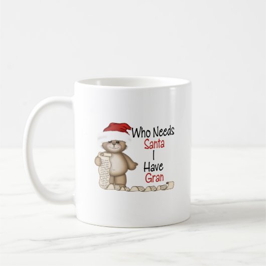 だれがサンタGranを必要とするかおもしろい コーヒーマグカップ (左)