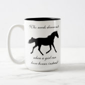 だれがダイヤモンドの馬のマグを必要とするか ツートーンマグカップ (左)