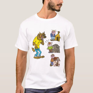だれが大きいいじめっ子のオオカミを恐れていますか。 子供のTシャツ Tシャツ