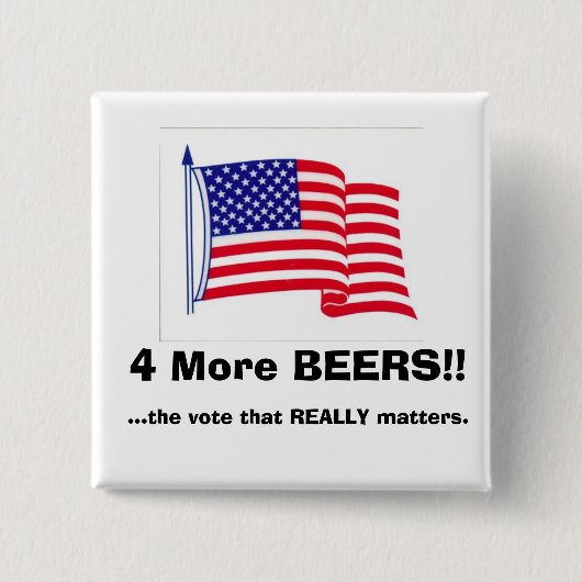 だれが大統領をか。必要とします!か。 缶バッジ (正面)