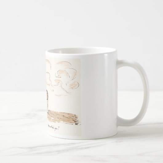 "だれが尋ねましたか。" コーヒーマグカップ (右)