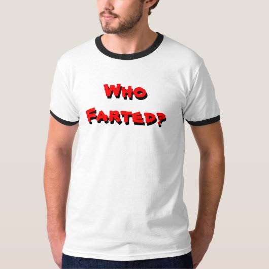 だれが屁をしたか(黒い信号器) Tシャツ (正面)