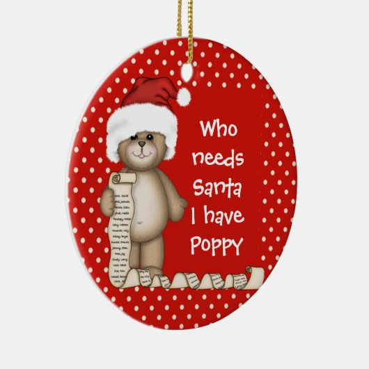 だれが必要とするサンタを… ケシのクリスマスのオーナメント セラミックオーナメント (右)