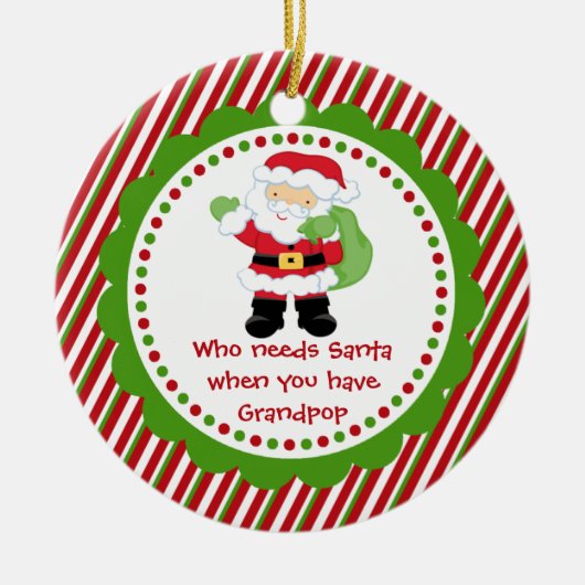 だれが必要とするサンタを… Grandpopのクリスマスのオーナメント セラミックオーナメント (正面)