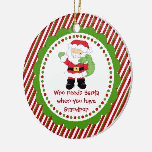 だれが必要とするサンタを… Grandpopのクリスマスのオーナメント セラミックオーナメント (左)