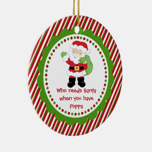 だれが必要とするサンタを… Poppaのクリスマスのオーナメント セラミックオーナメント (右)