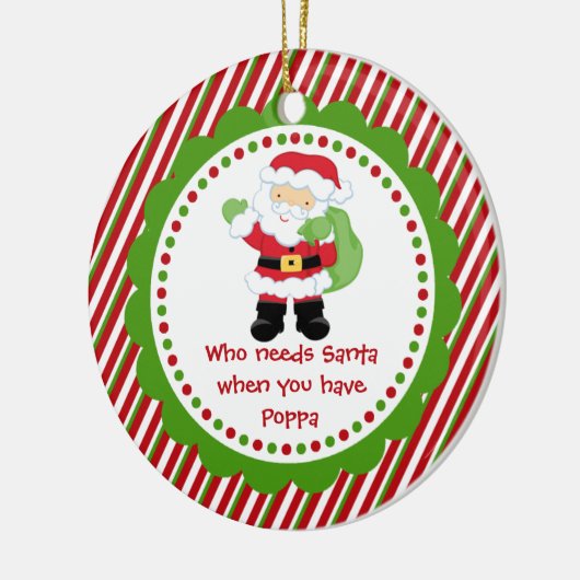 だれが必要とするサンタを… Poppaのクリスマスのオーナメント セラミックオーナメント (左)
