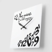 だれが気になるか、私はとにかく遅れます… -白黒 スクエア壁時計 (傾斜)