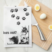 だれが犬を放ちましたか。 キッチンタオル (四つ折り)