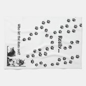 だれが犬を放ちましたか。 キッチンタオル (横)