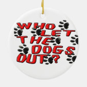 だれが犬を放ったか(足のプリント) セラミックオーナメント (裏面)