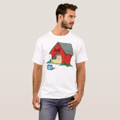 だれが犬小屋にいるか見て下さい Tシャツ (正面フル)
