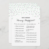 だれが知っているか真新しい銀2xのベビーシャワーのゲームのアドバイス| 招待状 (正面/裏面)