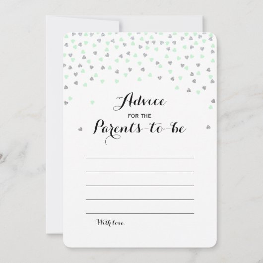 だれが知っているか真新しい銀2xのベビーシャワーのゲームのアドバイス| 招待状 (裏面)