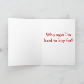 「だれが私を懸命だと言買う」のクユーモアのあるリスマス シーズンカード (内部)