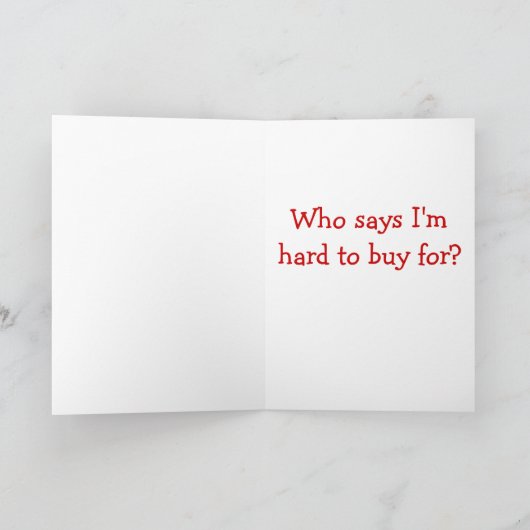 「だれが私を懸命だと言買う」のクユーモアのあるリスマス シーズンカード (内部)