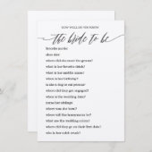 だれが花嫁の最も最高のなブライダルシャワーのゲームを知っているか エンクロージャーカード (正面/裏面)