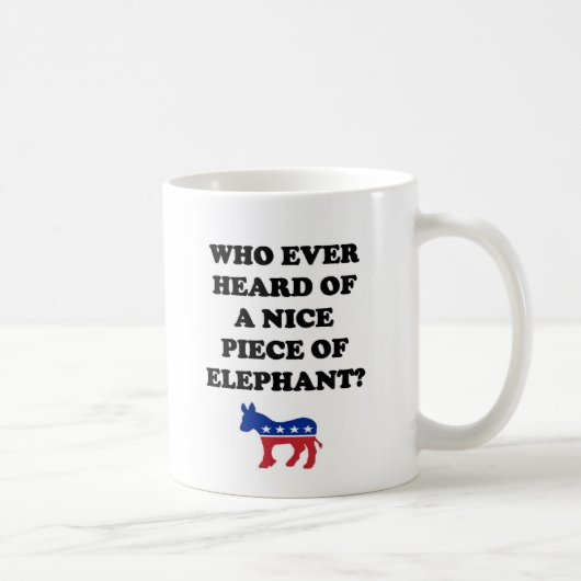 だれが象のニースの部分を聞きましたか。 コーヒーマグカップ (右)