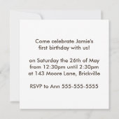 だれが1匹の誕生日のパーティの招待状を回しているか見て下さい 招待状 (裏面)