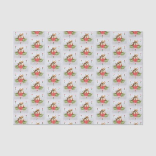 "だれが!"咲いたか見て下さい コーギーのティッシュペーパー 薄葉紙 (正面)