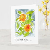 だれでものためのバースデー・カードかNotecard -マリーゴールド カード (黄色い花)