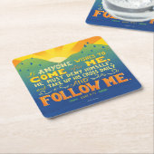 だれでも私の後で来たければ スクエアペーパーコースター (アングル)