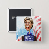 だれでも2016年に大統領のためのヒラリーを選んで下さい 缶バッジ (正面&裏面)
